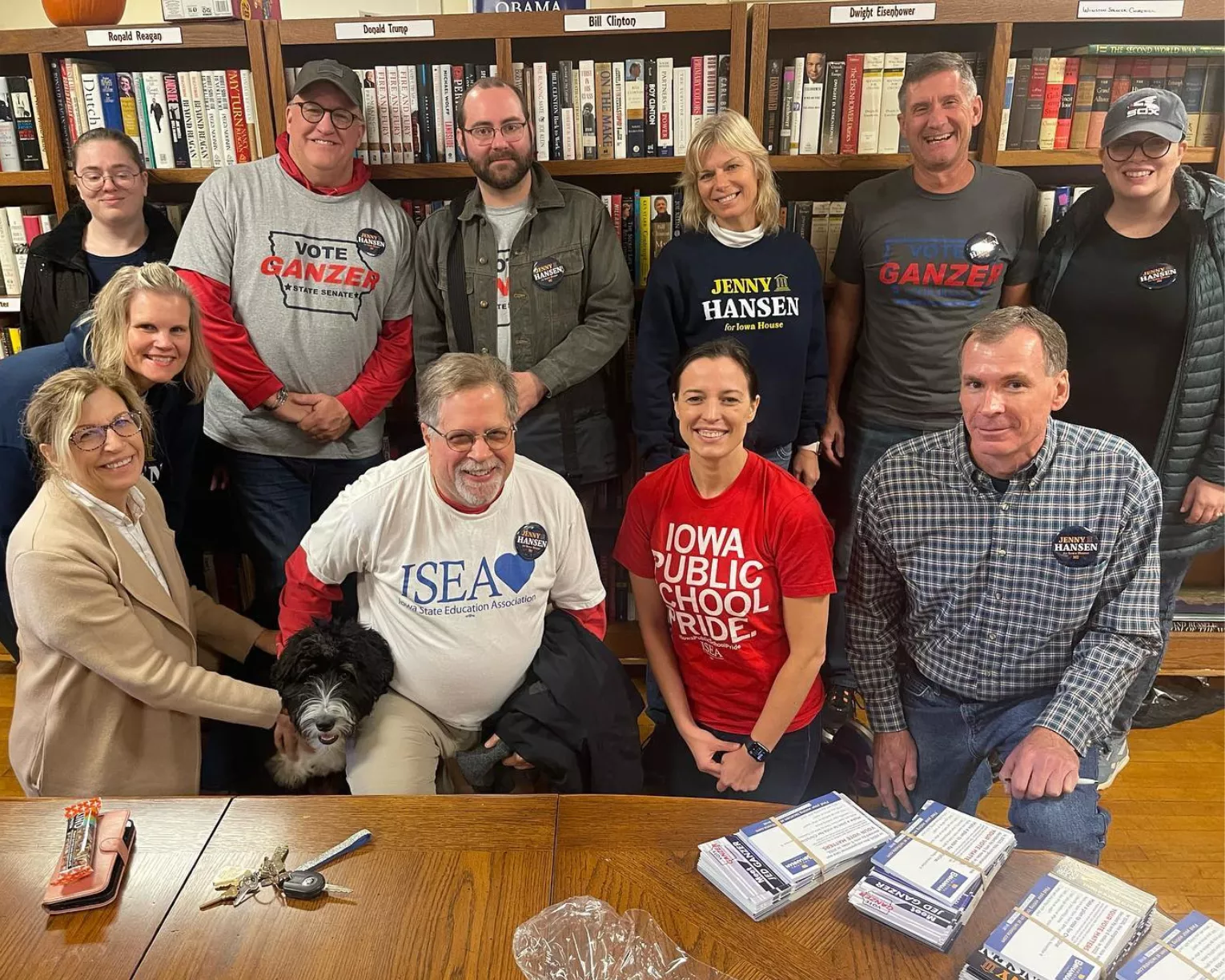 ISEA members pose for a picture after canvassing.