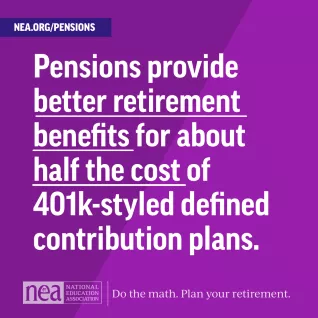 Pensions provide better retirement benefits for about half the cost of 401k-styled defined contribution plans.