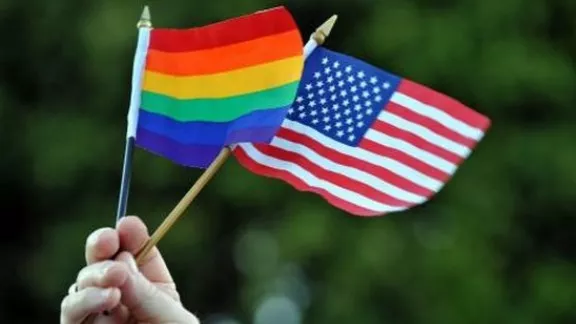 LGBT and American flags